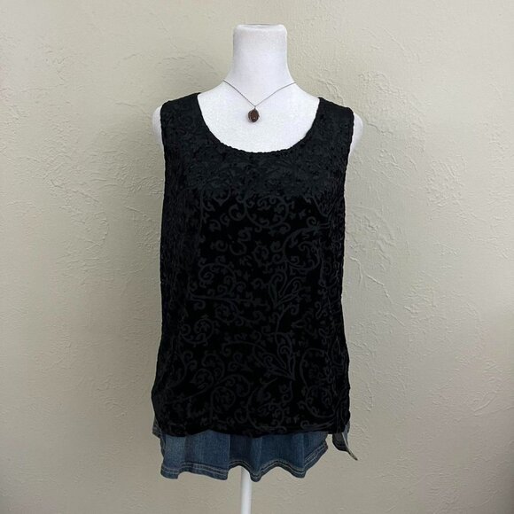 Black velvet floral y2k tank top #goth #grunge - Picture 5 of 8